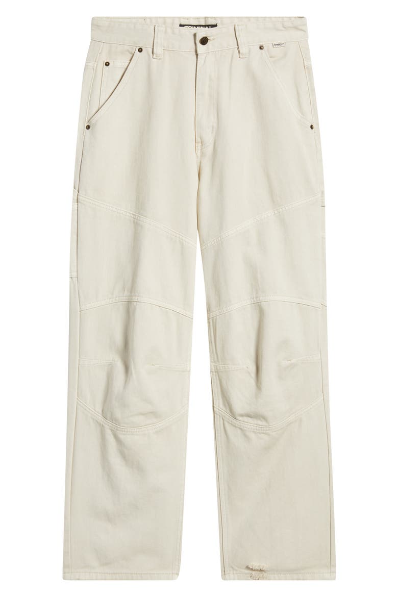 Franklin Distressed Carpenter Jeans, Alternate, color, ECRU