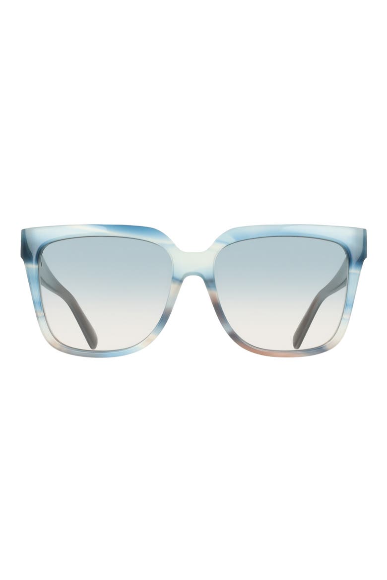 58mm Rectangular Sunglasses, Main, color, STRIPED SAND BLUE