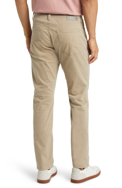 Ag Everett Sueded Stretch Sateen Straight Fit Pants In Neutral