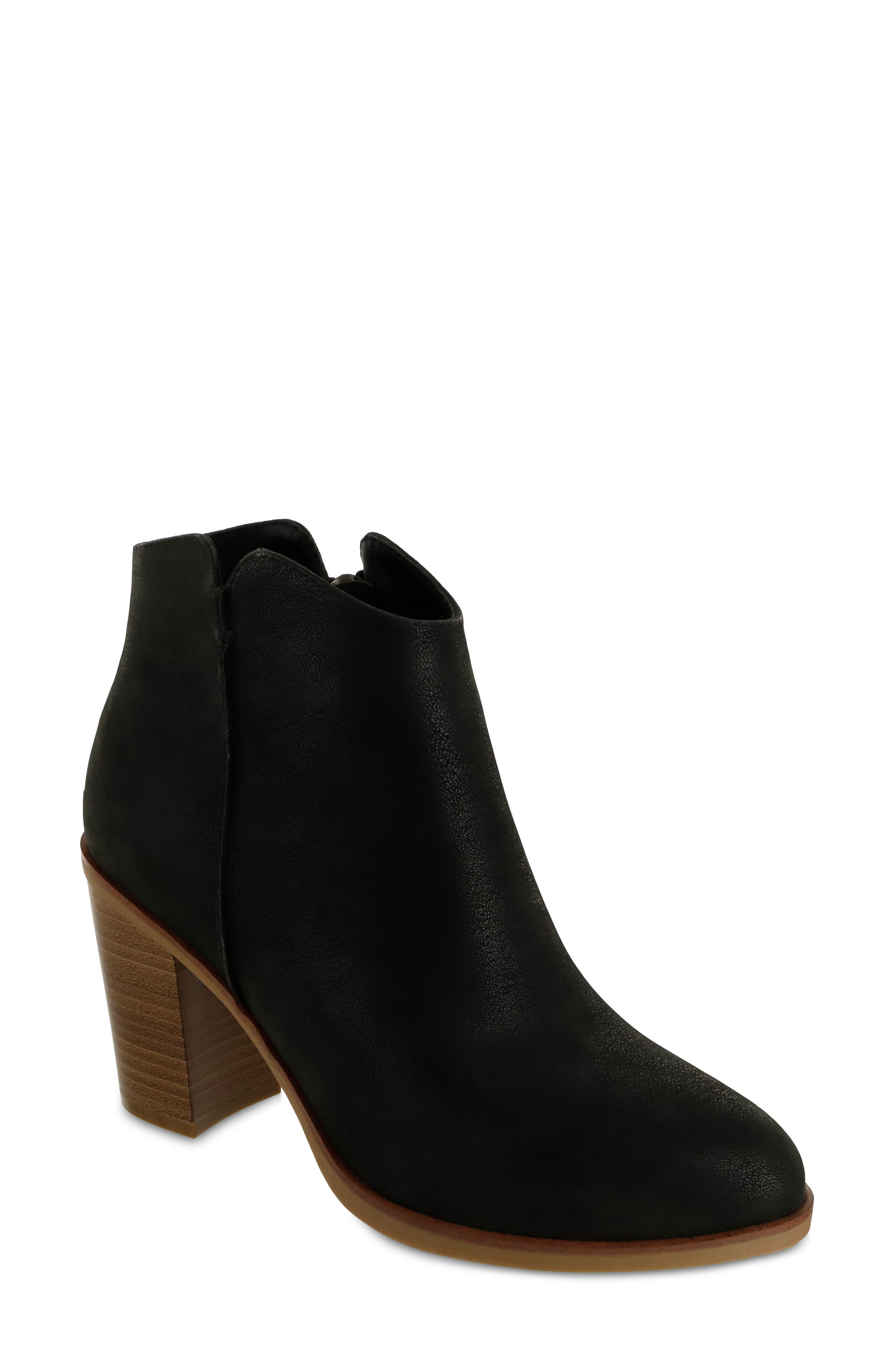 MIA Barby Block Heel Bootie, Main, color, Black Brus