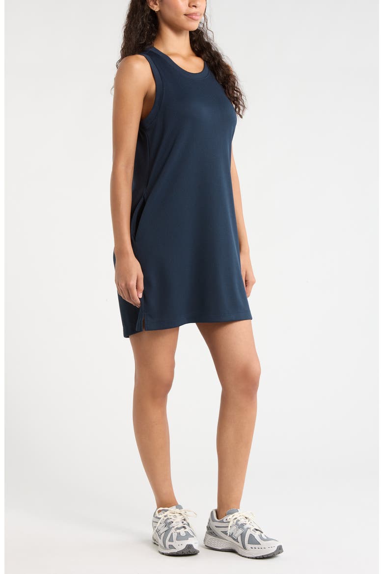 Piqué Mesh Scuba Tank Dress, Alternate, color, NAVY SAPPHIRE