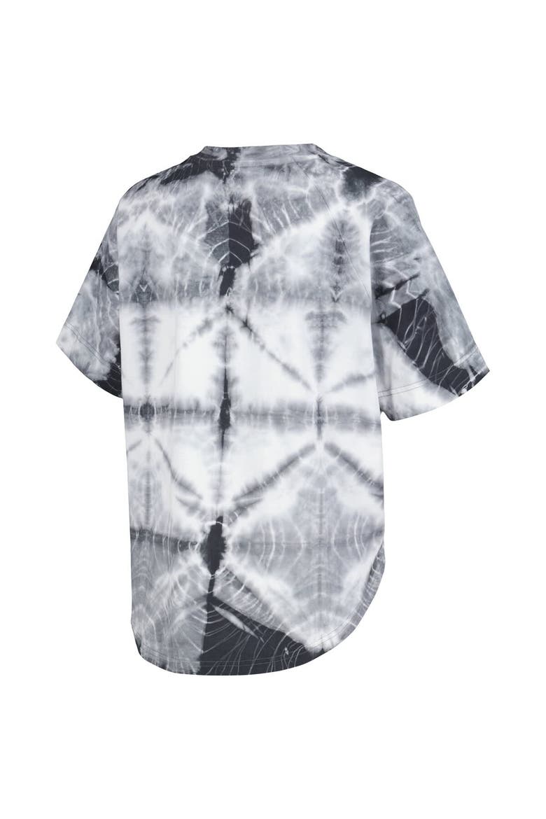Women's G-III 4Her by Carl Banks Black Los Angeles Lakers Tournament Raglan Oversized Tie-Dye V-Neck T-Shirt, Alternate, color, Black
