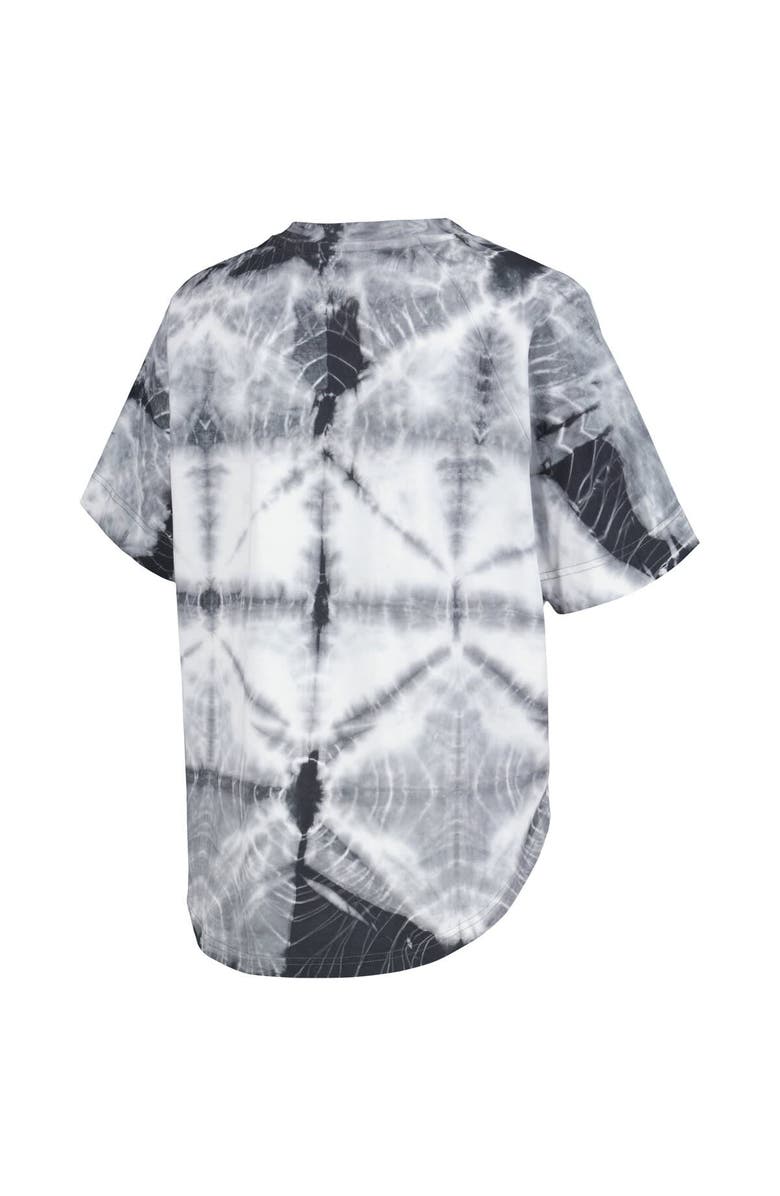 G-III 4HER BY CARL BANKS Women's G-III 4Her by Carl Banks Black Los Angeles Lakers Tournament Raglan Oversized Tie-Dye V-Neck T-Shirt, Alternate, color, Black