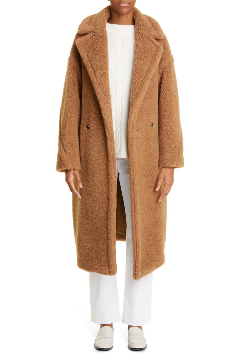 Teddy Bear Icon Faux Fur Coat, Main, color, CAMEL