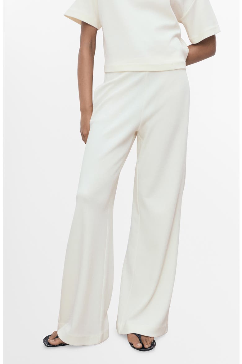 Straight Fit Cotton Blend Pants, Main, color, ECRU