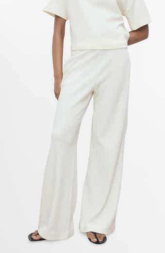 MANGO Straight Fit Cotton Blend Pants