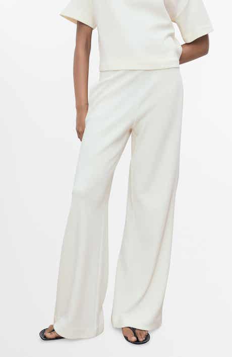 MANGO Straight Fit Cotton Blend Pants