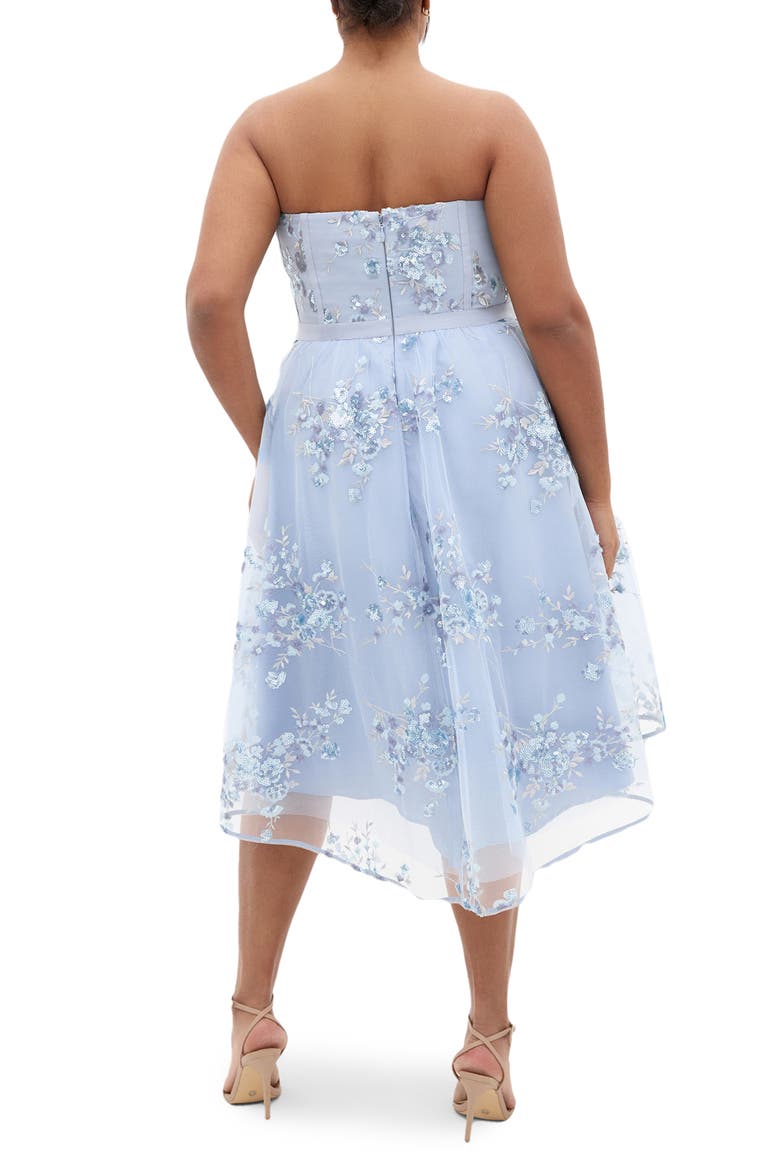 Ambrosia Sequin Floral Print High-Low Dress, Alternate, color, SOFT BLUE