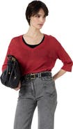 GERARD DAREL Lylou 3/4 Sleeve V-Neck Knit Top