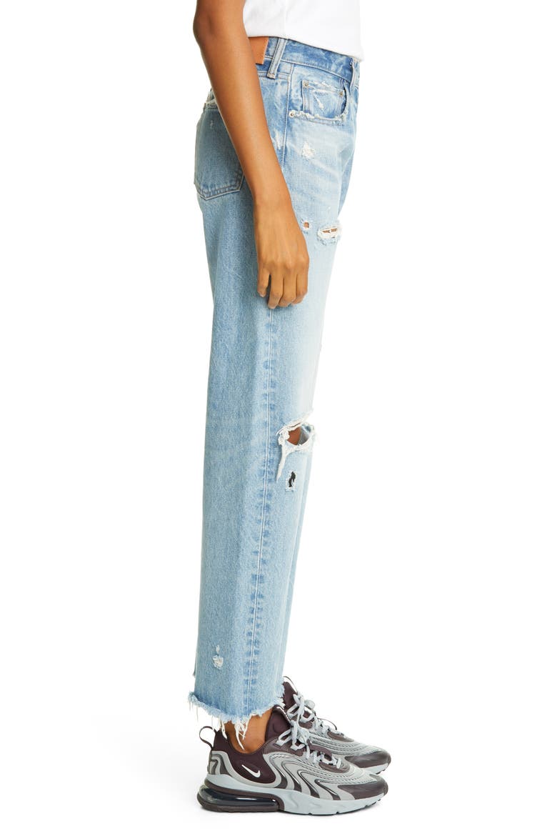 Odessa Ripped Straight Leg Jeans, Alternate, color, BLU 110