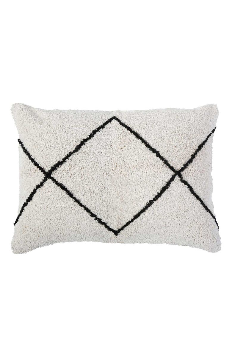Pom Pom at Home Big Geo Pattern Plush Accent Pillow, Main, color, Ivory/ Charcoal