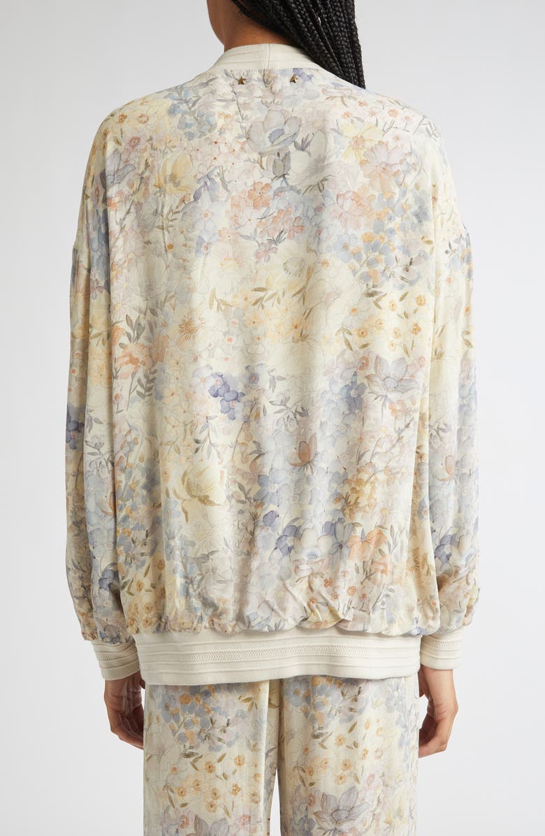 Golden Goose Journey Giselle Embellished Floral V-Neck Cardigan, Alternate, color, Pastel Flowers
