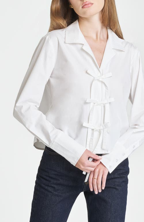 Wayf Alexandra Tie Front Cotton Poplin Top
