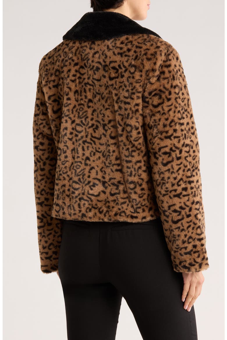 Leopard Print Faux Fur Jacket, Alternate, color, ANIMAL