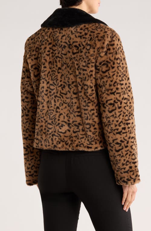 Elie Elie Tahari Leopard Print Faux Fur Jacket In Animal Print