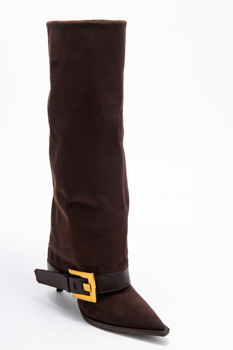 Elva Buckle Strap Knee High Boot (Women)