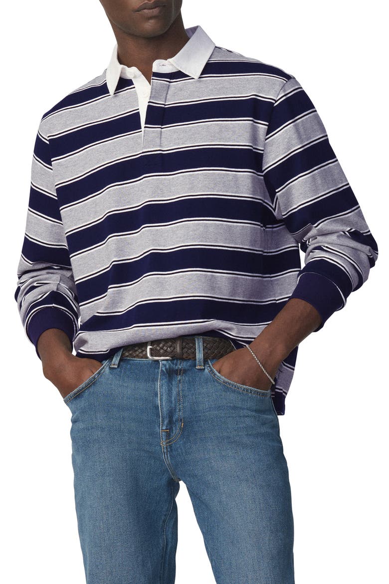 Stripe Rugby Shirt, Main, color, PEACOAT MULTI