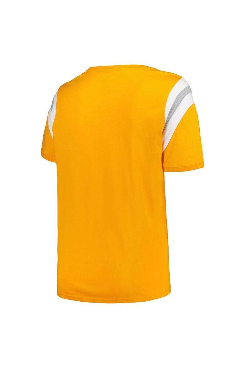 Women's Profile Tennessee Orange Tennessee Volunteers Plus Size Striped Tailgate Scoop Neck T-Shirt, Alternate, color, Tennessee Orange