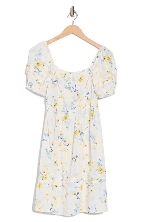 LOVESTITCH LOVESTITCH FLORAL PUFF SLEEVE TIERED MINIDRESS