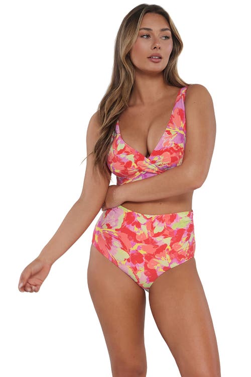 Sunsets Capri High Waist Bikini Swim Bottoms In Butterfly Beach