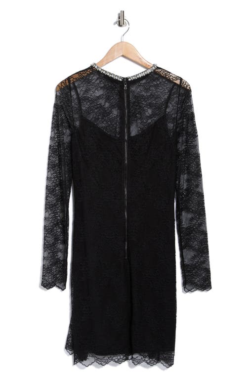 Alice And Olivia Alice + Olivia Delora Faux Pearl Embellished Long Sleeve Lace Dress In Gold
