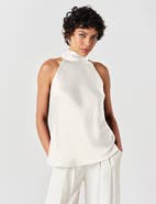 Ghost London Reese High Neck Satin Top