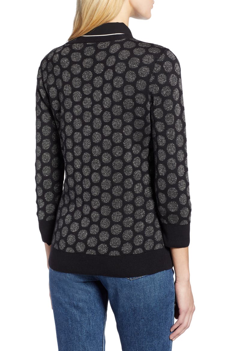 x Atlantic-Pacific Shimmer Dot Sweater, Alternate, color, BLACK