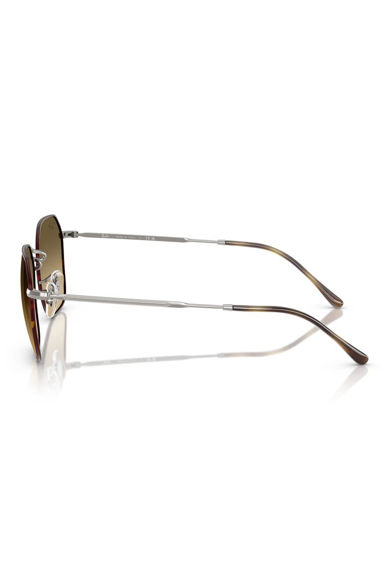 55mm Gradient Geometric Sunglasses, Alternate, color, BROWN GRAD