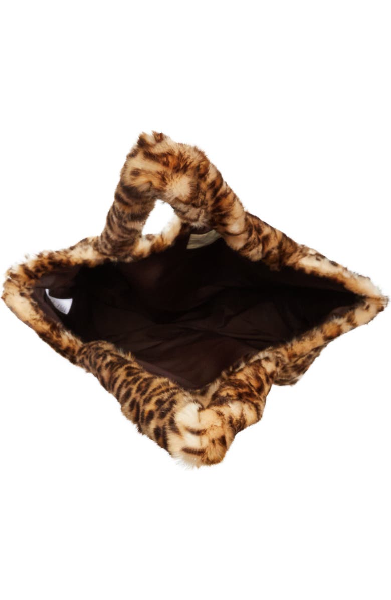 R13 Leopard Print Oversize Faux Fur Tote Bag, Alternate, color,