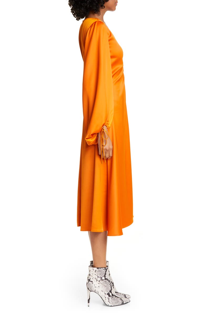 STAUD Sofia Long Balloon Sleeve Midi Dress, Alternate, color, 