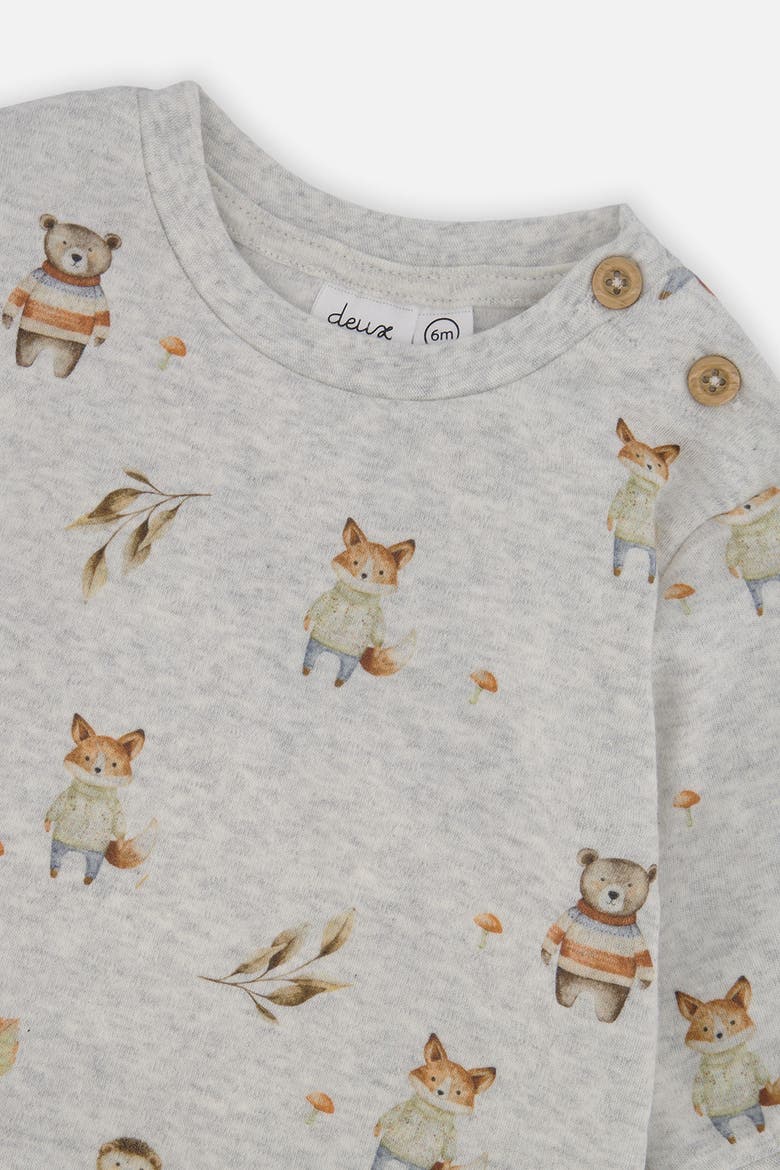 Organic Cotton Animal Pants and Long Sleeve Top Set, Alternate, color, Beige Animal Print
