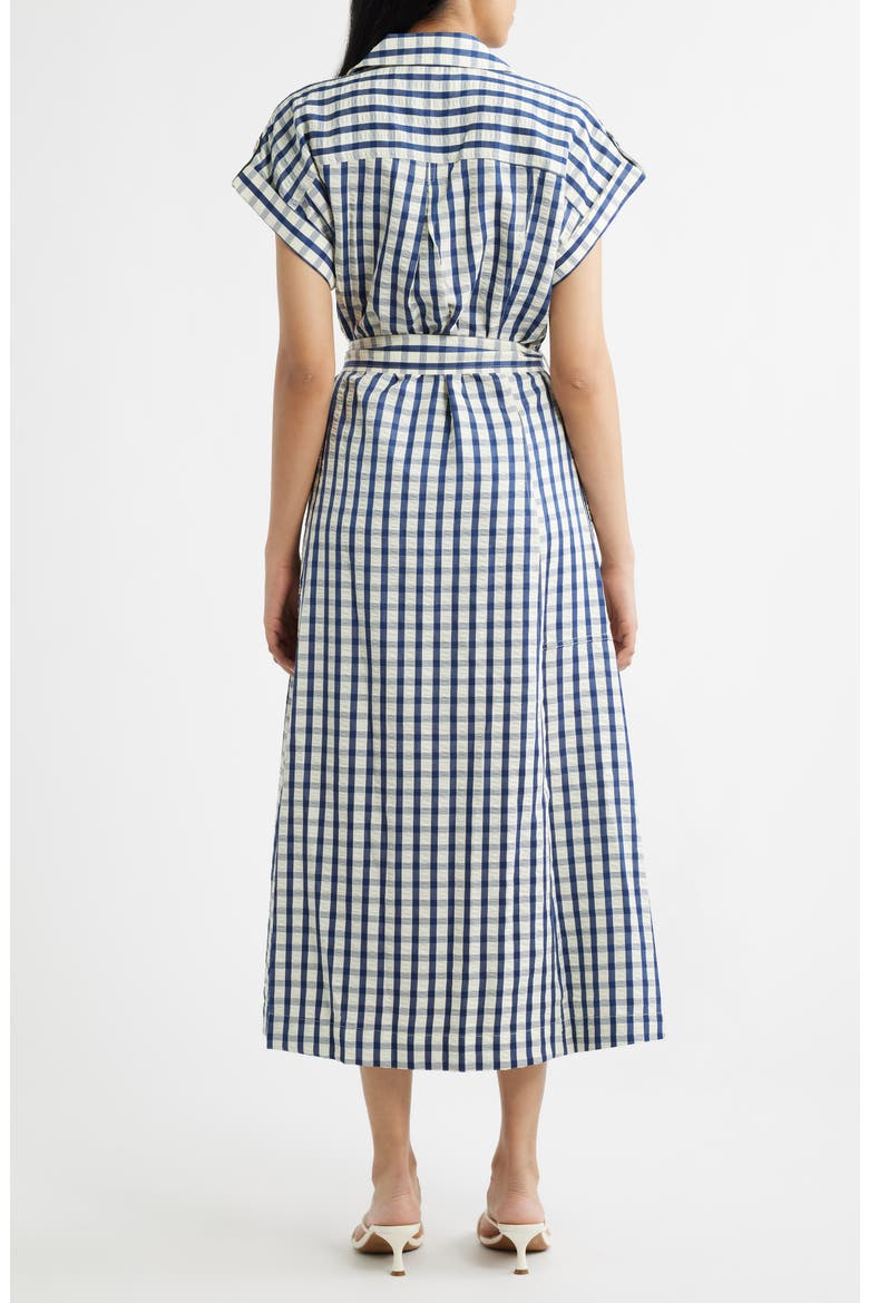 Portia Stripe Maxi Shirtdress, Alternate, color, BLUE CHECK
