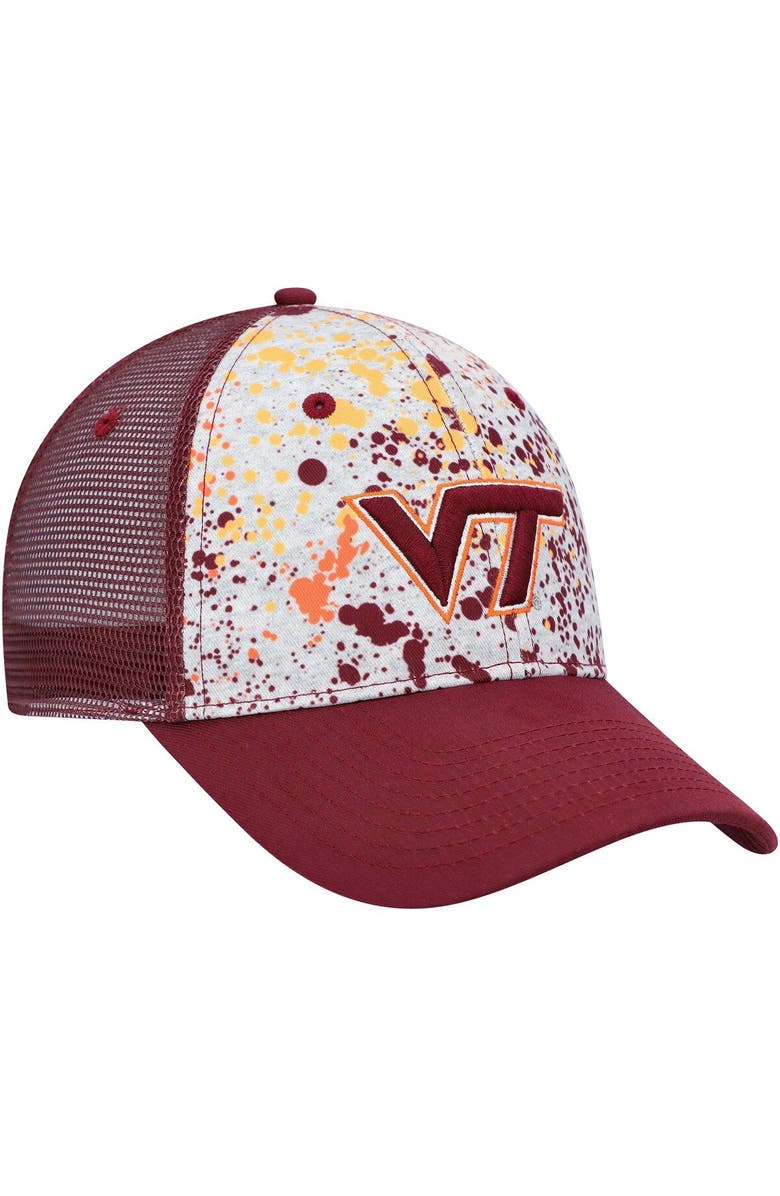 COLOSSEUM Men's Colosseum  Gray/Maroon Virginia Tech Hokies Love Fern Trucker Snapback Hat, Alternate, color, Gray