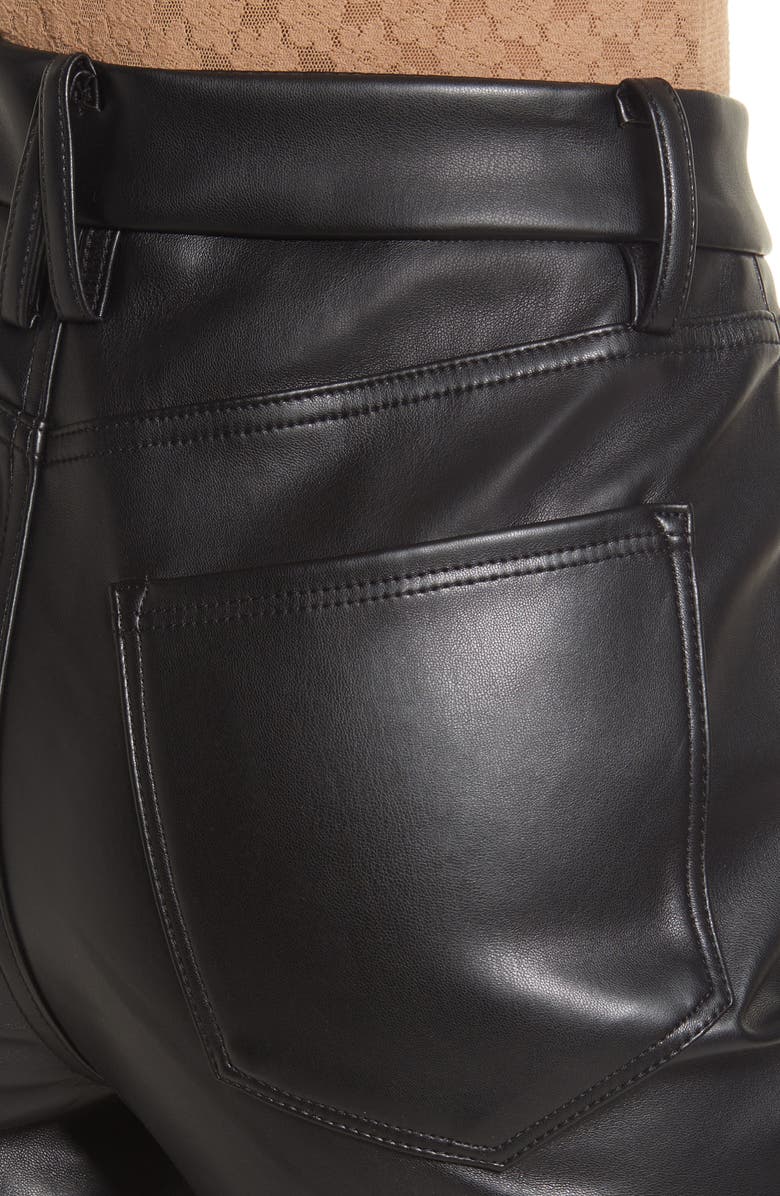 Good American Better Than Leather Faux Leather Good Icon Pants, Alternate, color, Z/Dnublack