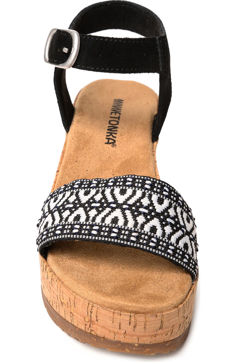 Minnetonka Patrice Ankle Strap Platform Wedge Sandal, Alternate, color,