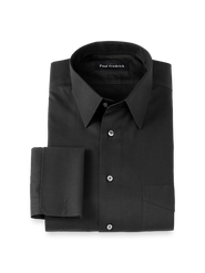 Paul Fredrick Non-iron Cotton Pinpoint Solid Point Collar French Cuff Dress Shirt