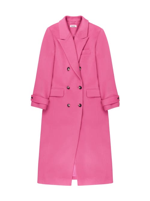 Ro&zo Wool Blend Oversized Coat In Pink
