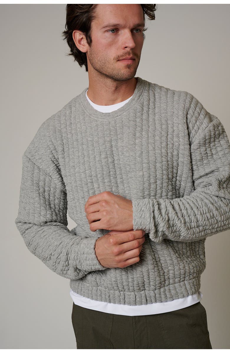 LEISURE LAB Quilt Crewneck Sweater, Alternate, color, 