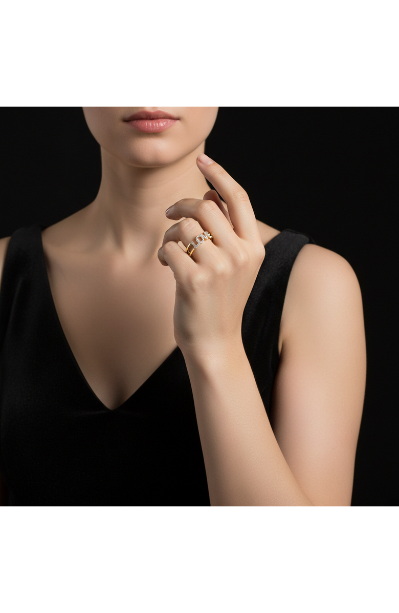 LuvMyJewelry Amorra 0.15 Cts Natural Diamond LOVE 14K Gold Ring, Alternate, color, 14K Yellow Gold