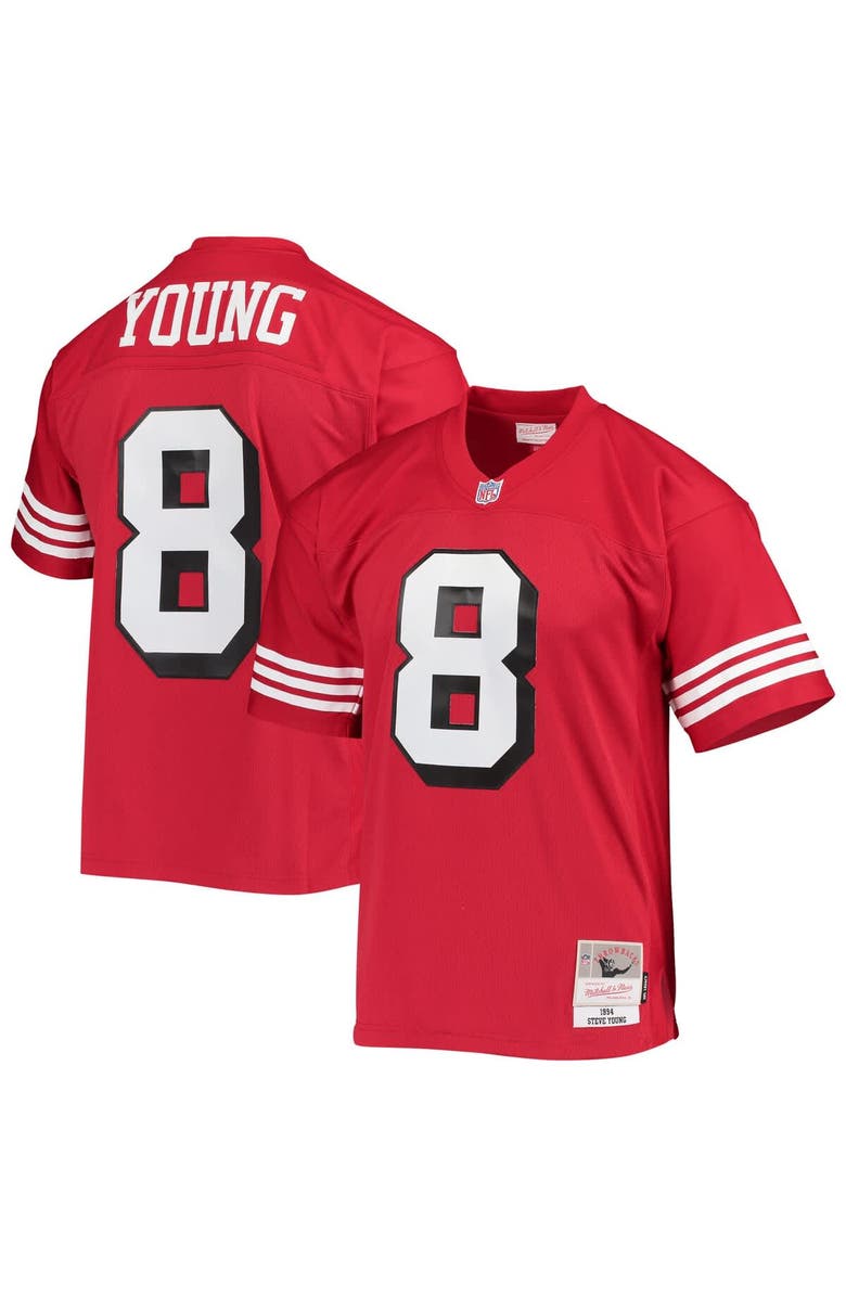 Mitchell & Ness Men's Mitchell & Ness Steve Young Scarlet San Francisco 49ers Legacy Replica Jersey, Alternate, color, Scarlet