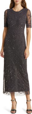 Pisarro Nights Beaded Tulle Column Gown