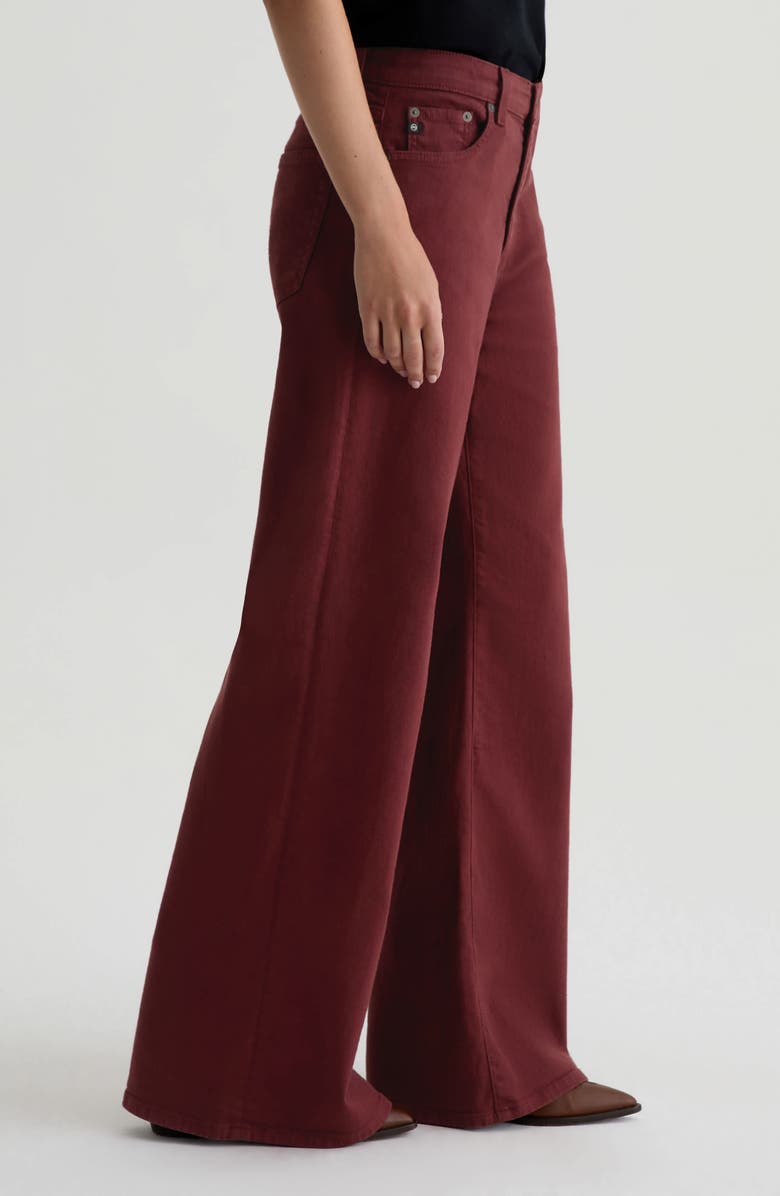 AG Saige Wide Leg Jeans, Alternate, color, Cranberry