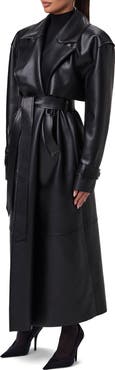 Naked Wardrobe Faux Leather Trench Coat