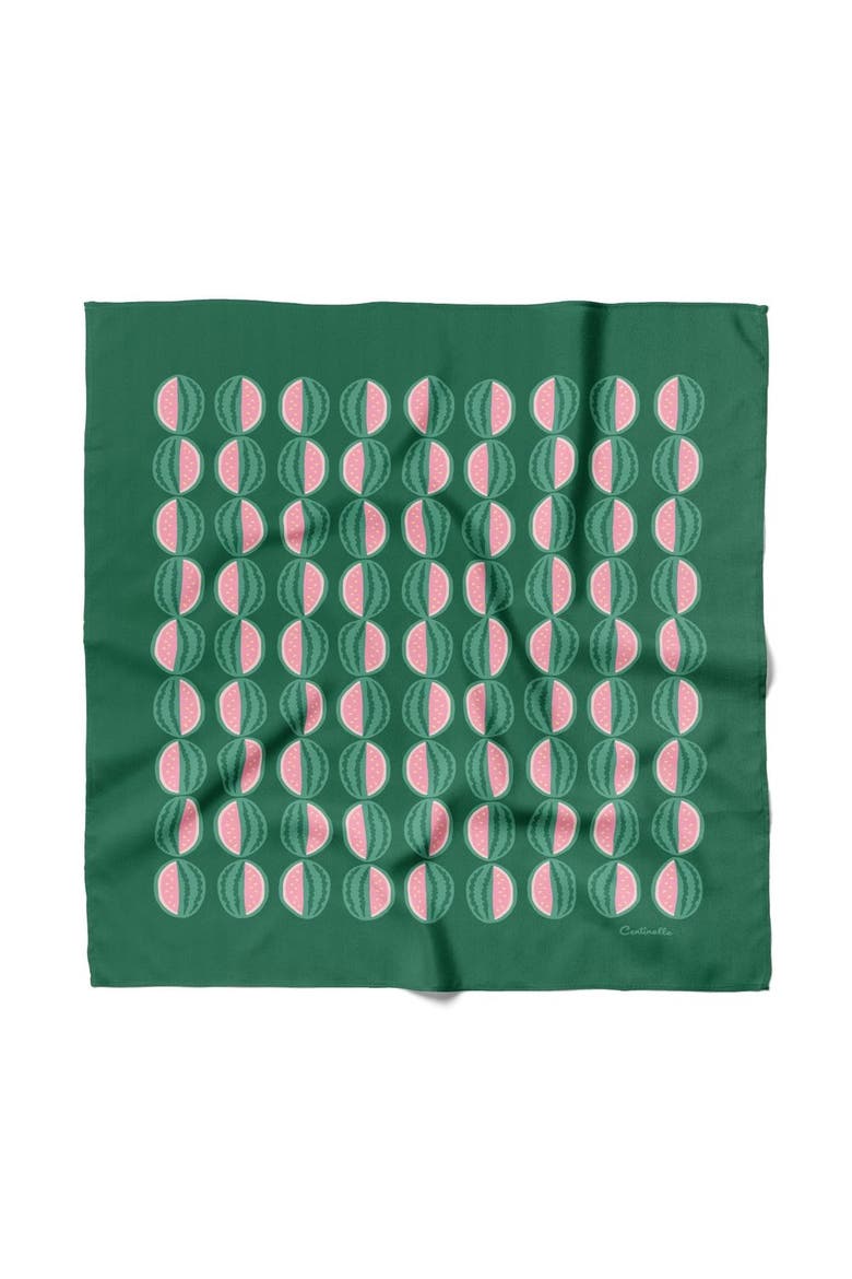 Watermelon Cotton Silk Bandana, Main, color, Green
