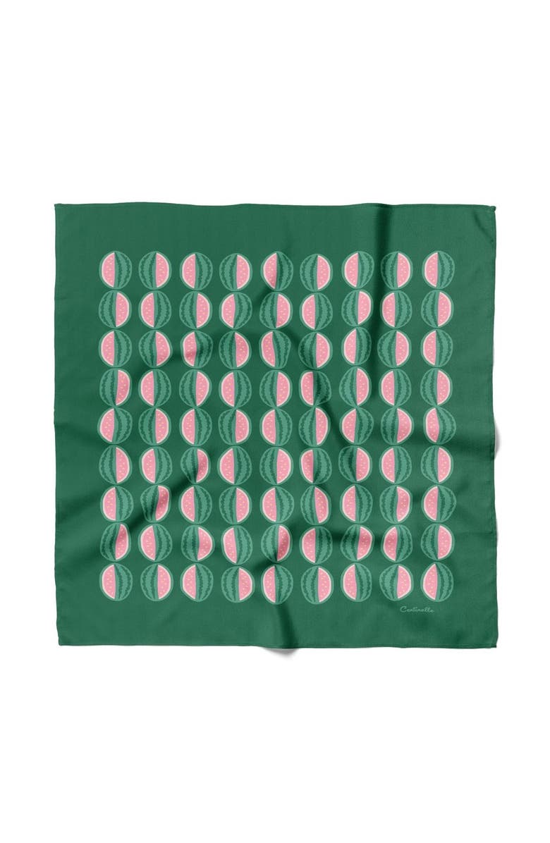 Centinelle Watermelon Cotton Silk Bandana, Main, color, Green