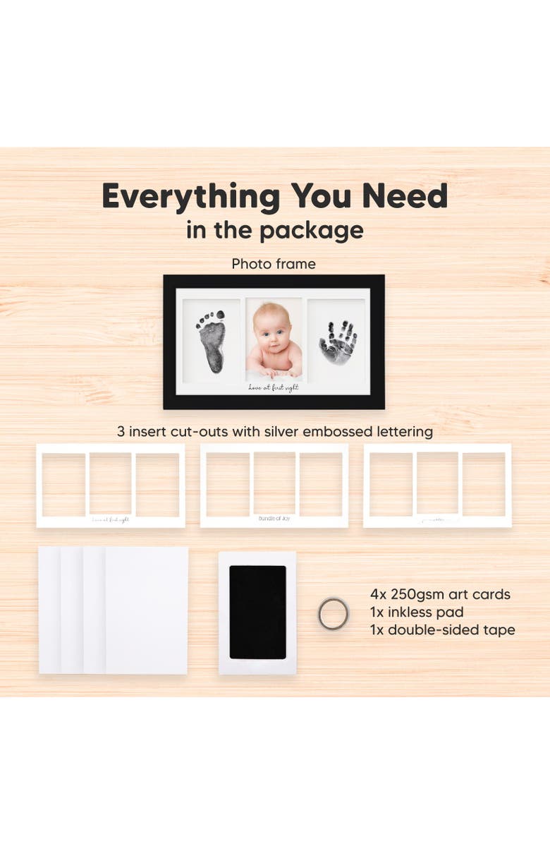 KeaBabies Duo Clean Touch Inkless Hand & Footprint Frame Kit, Alternate, color, Onyx Black