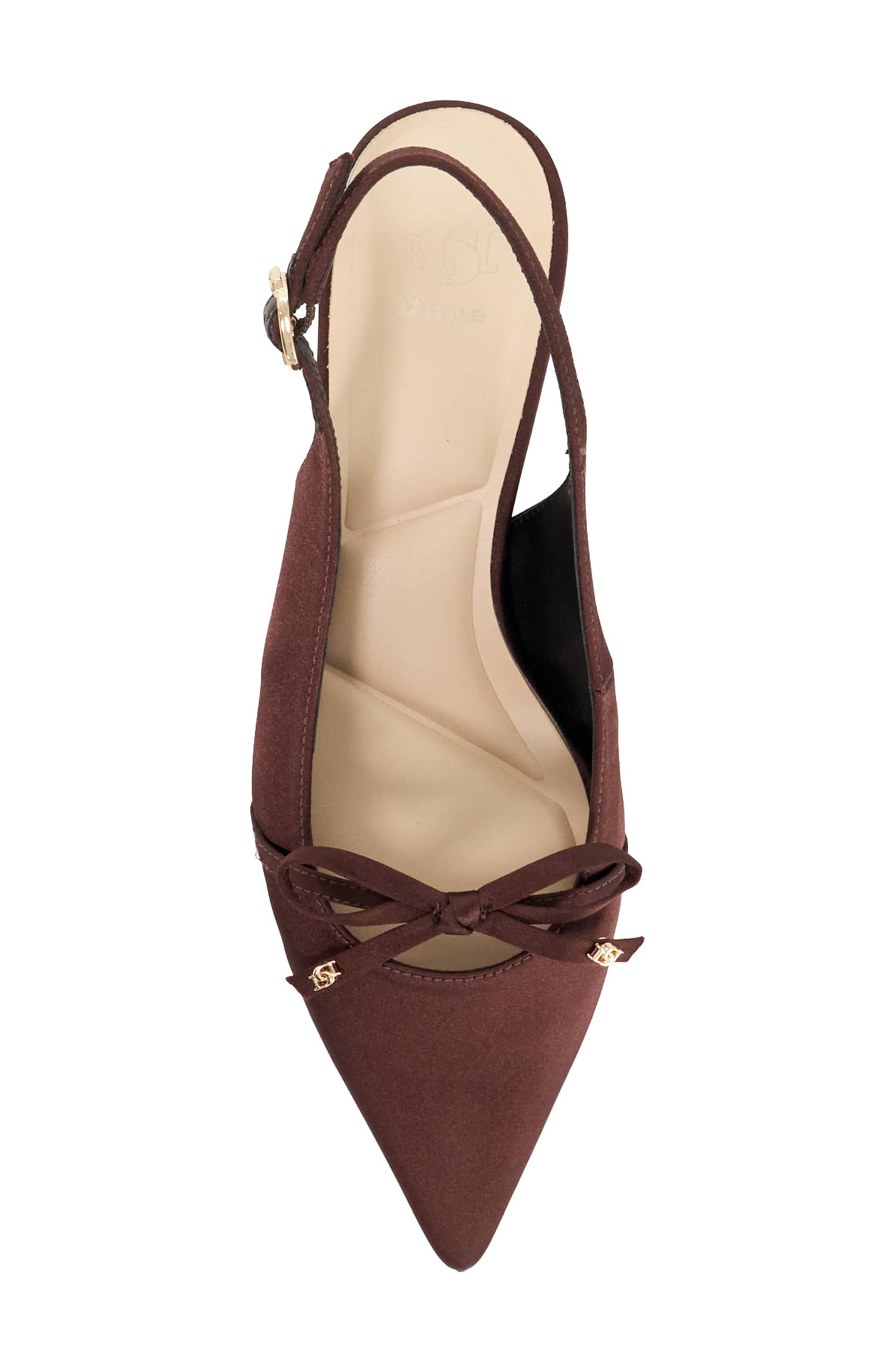 Cassie Pointed Toe Slingback Pump, Alternate, color, CHOCOLATE