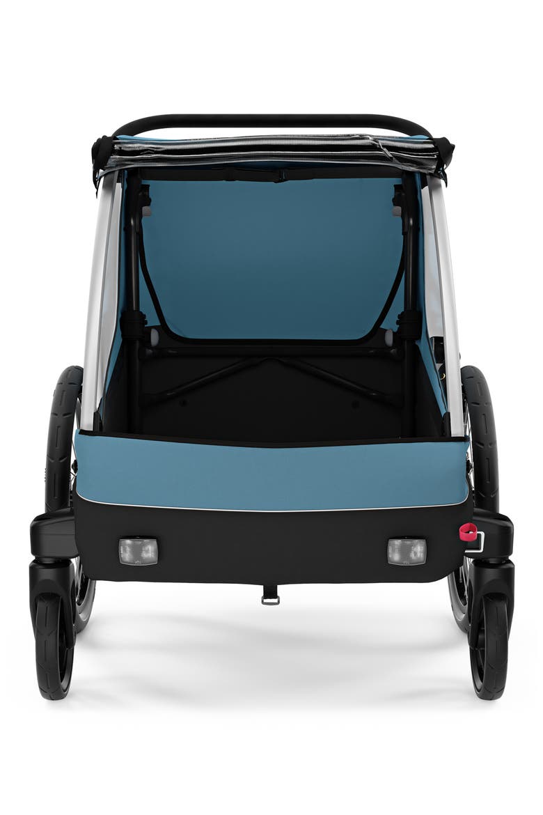 Courier 2-Seat Kids Cargo Bike Trailer, Alternate, color, AEGEAN BLUE