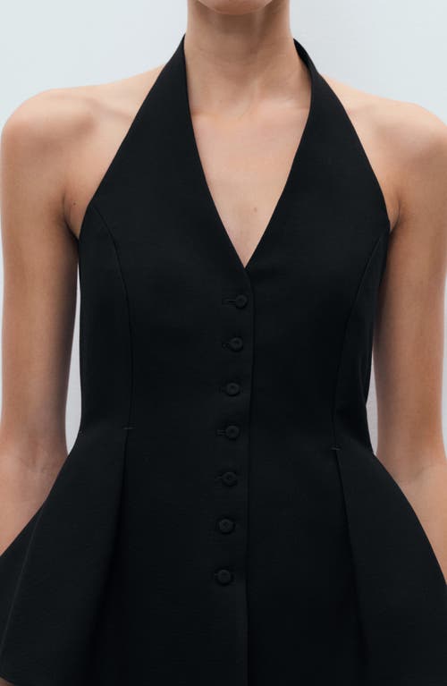 Mango Halter Peplum Vest In Multi