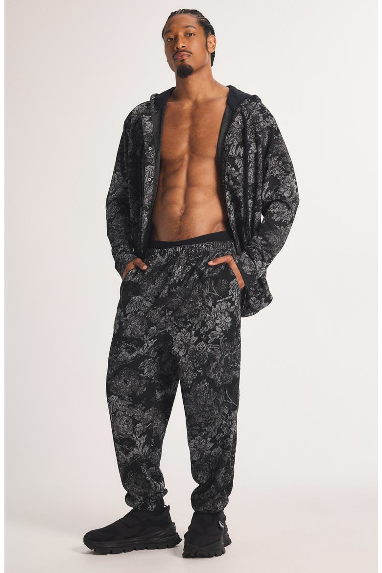 Bold Bloom Joggers, Alternate, color, BLACK CAVIAR